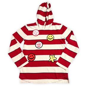 Stella McCartney Kids Striped Smiley‎ Patch Hoodie Shirt Size 12